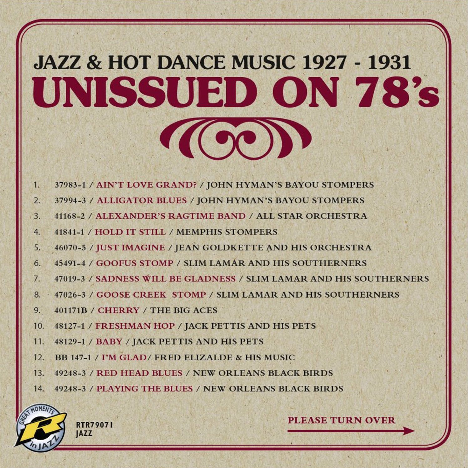 Unissued On 78's - Jazz & Hot Dance Music 1927 - 1931