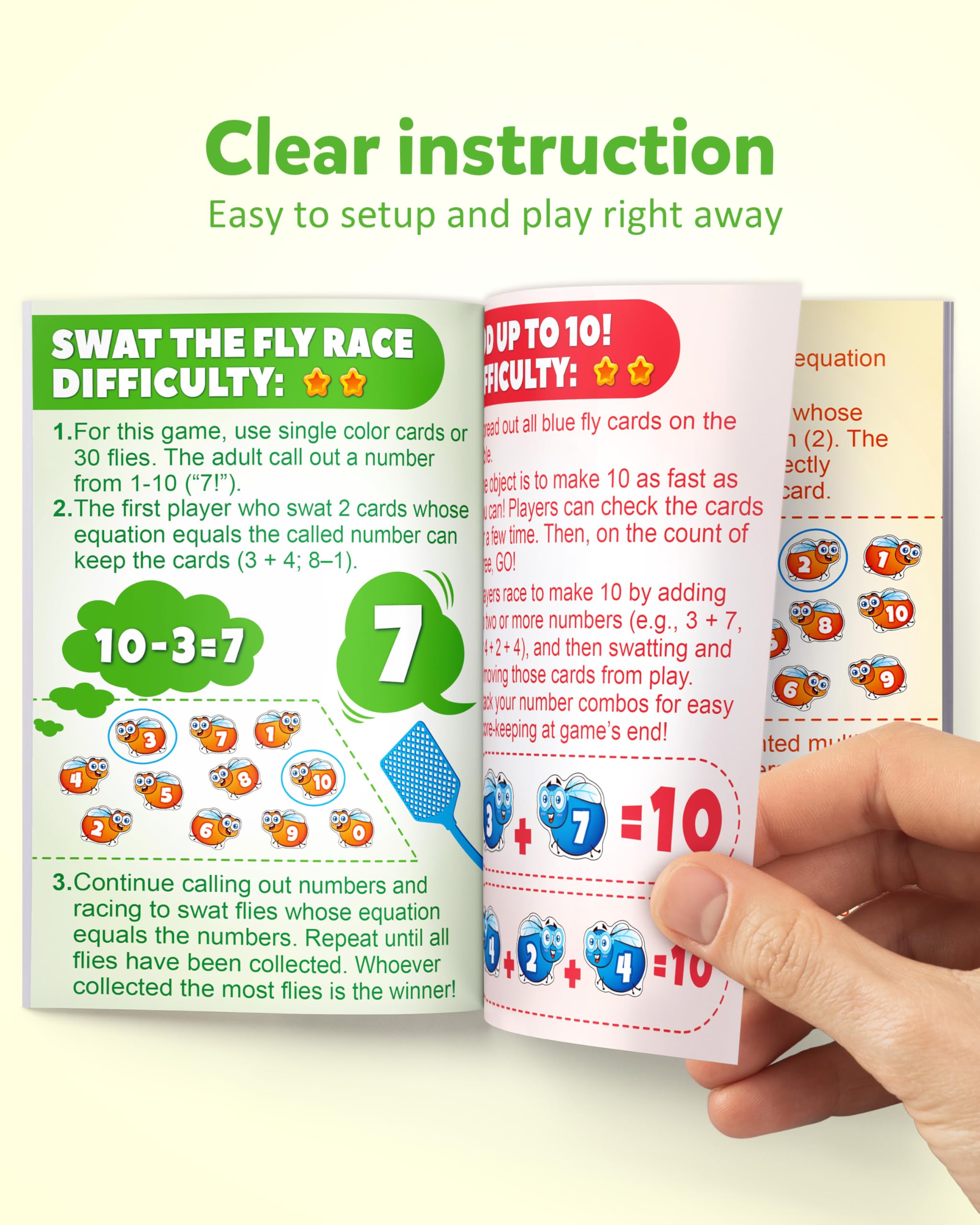 Coogam Math Counting Game, Math Manipulative Learning Swat The Fly Cards, Practice with Addition, Subtraction - Image 4