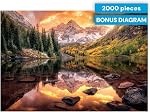 Buffalo Games - Joshua Snow - Reflets du lac Maroon - Puzzle jigsaw de 2000 pièces pour adultes - Puzzle difficile parfait pour les soirées de jeux - Taille finie de 38,50 x 26,50