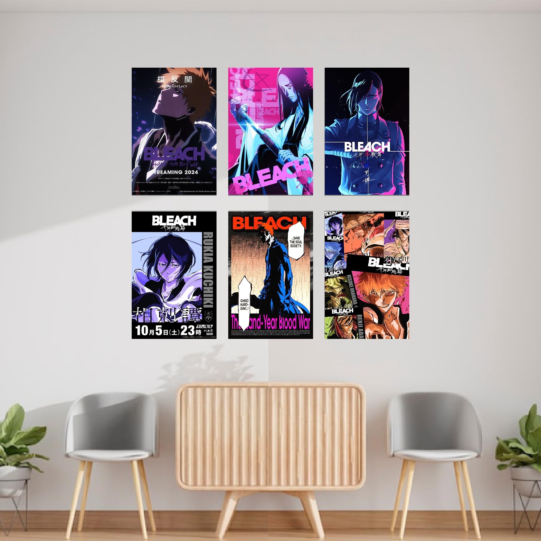 Craft Daddy Bleach Anime Poster Set - 6 HD Matte Finish Wall Art