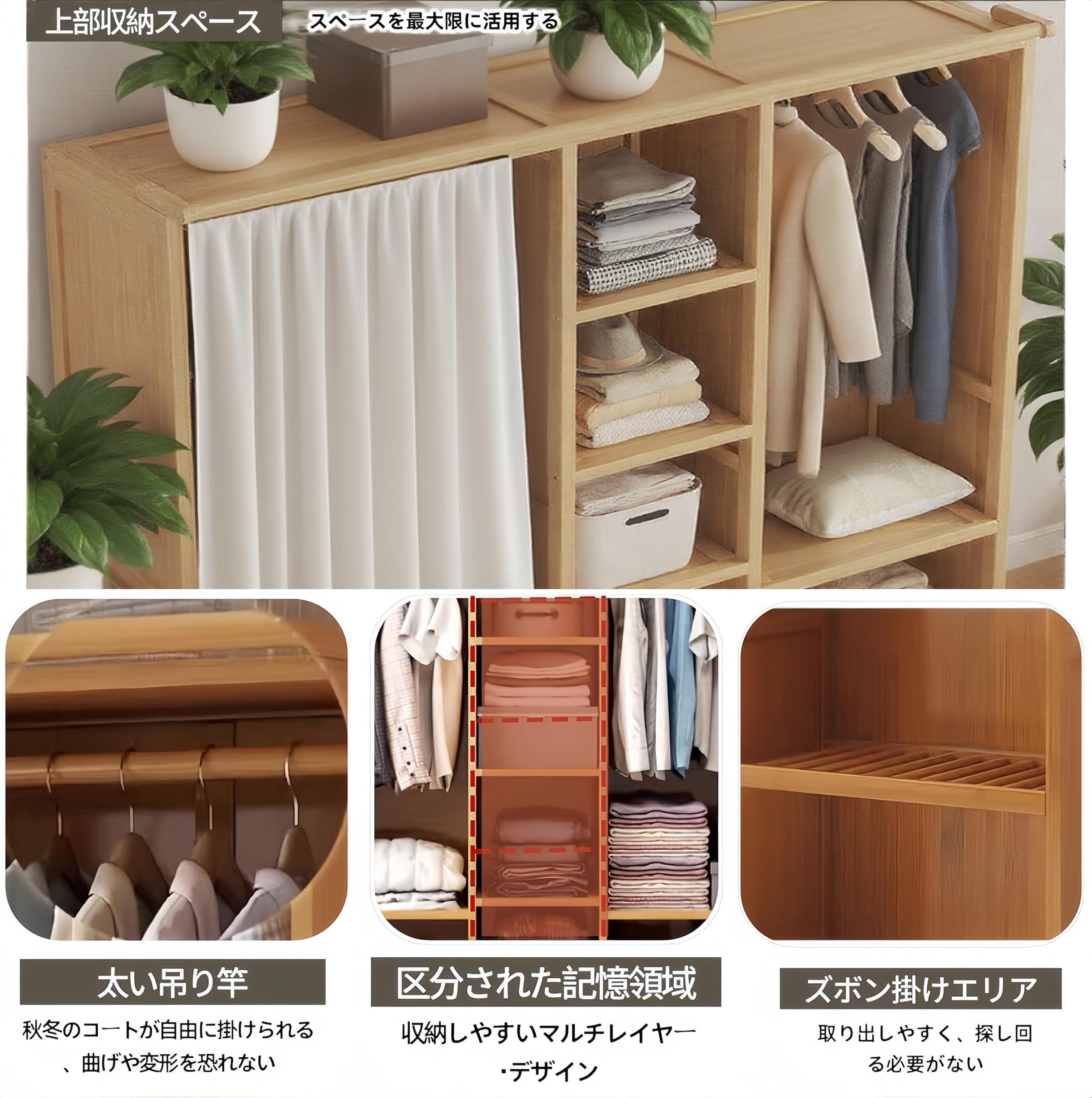 ワードローブ ホワイト 幅150cm x 高さ180cm x 奥行き55cm 楽天市場】10％