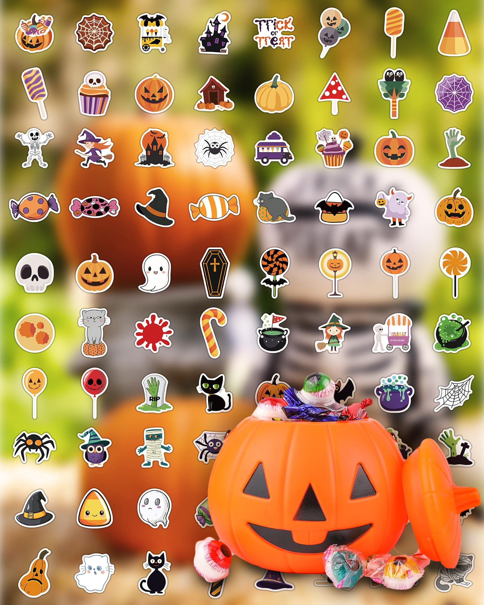 Benresive Lot de 300 autocollants d'Halloween pour enfants, autocollants de vacances d'Halloween en vrac, cadeaux de fête d'Halloween pour enfants, jolis autocollants en vinyle imperméable pour