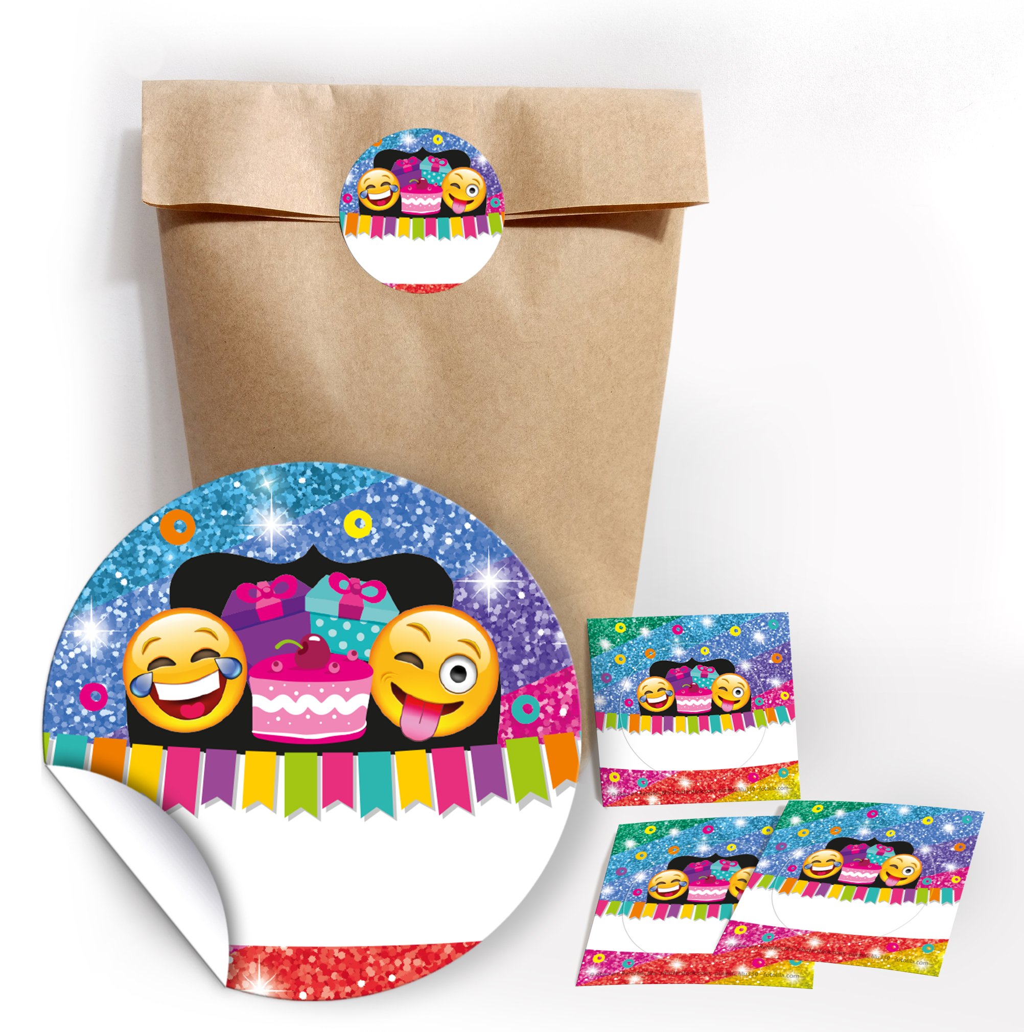 12 biglietti d'invito per il 10° compleanno, per bambini, per bambini, ragazze, ragazzi con 12 buste, 12 sacchetti naturali, 12 adesivi
