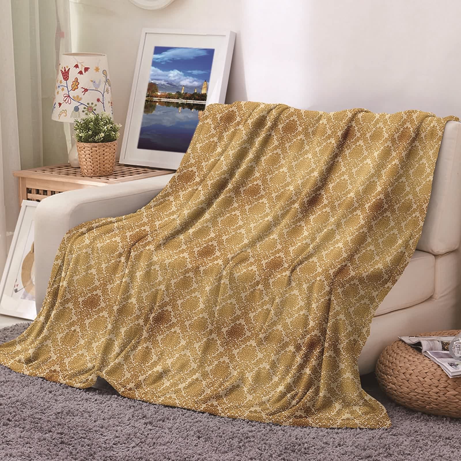 Couverture polaire en flannel 100x150cm KnSam jeté de canapé design géométrique