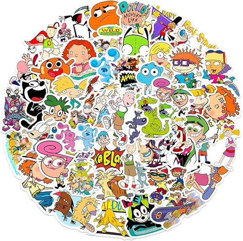 Miniatura 2 de Calcomanías de dibujos animados para botellas de agua, paquete de 60 calcomanías para laptop, calcomanías de vinilo de moda para computadora,