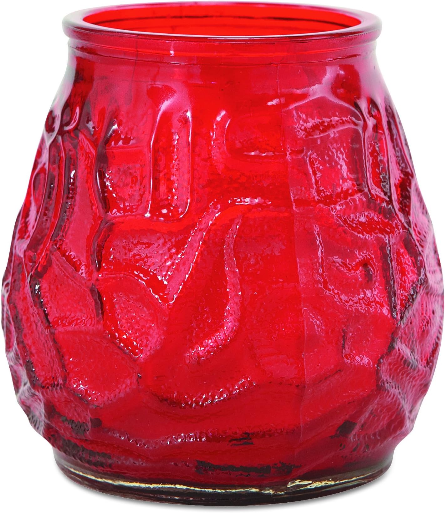 F460RD Victorian Filled Glass Candles, 60 Hour Burn, 3 3/4"h, Red (Case of 12)