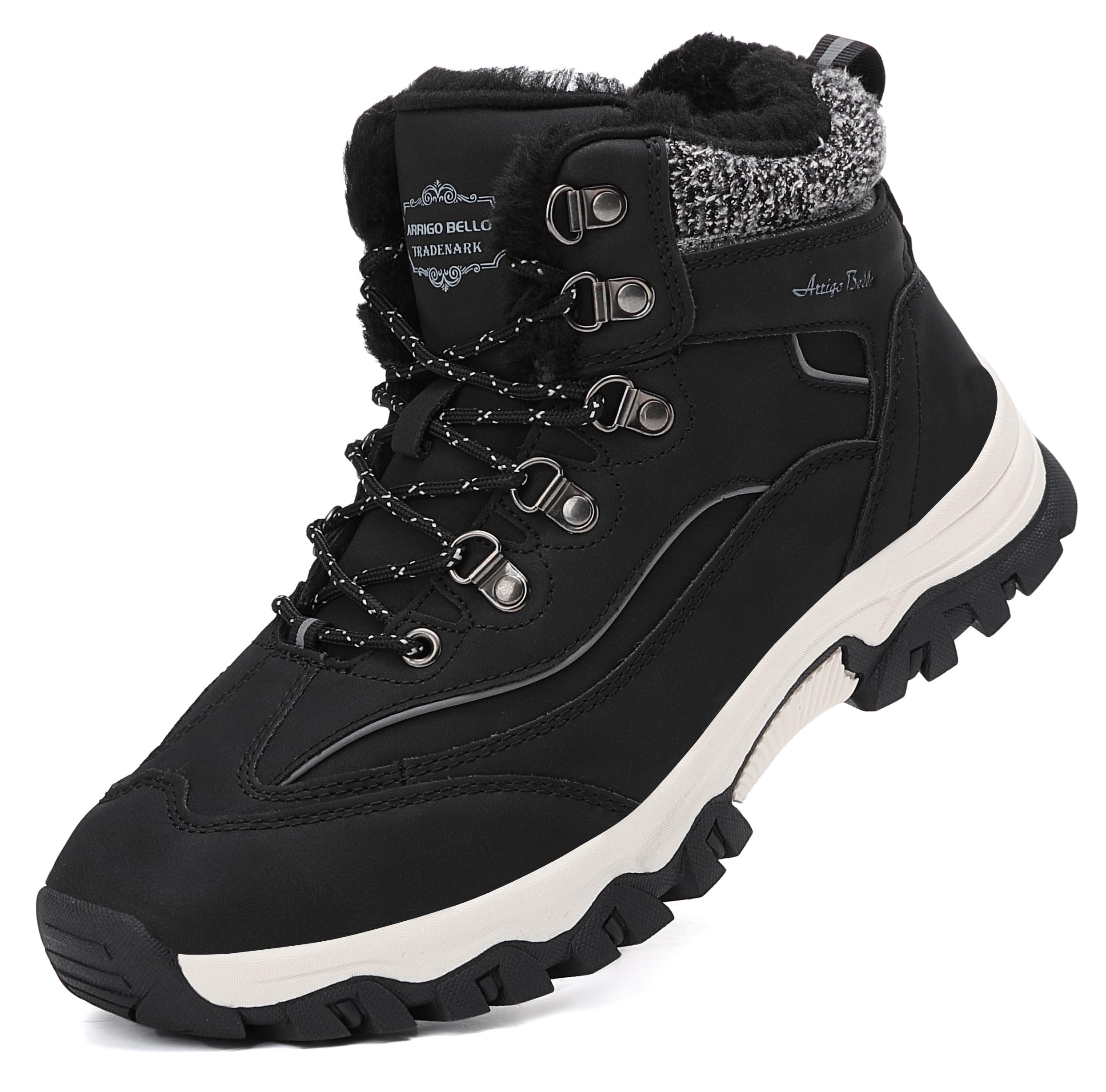 ARRIGO BELLO Donna Stivali da Neve Invernali Scarpe Allineato Pelliccia Caloroso Caviglia Piatto Stivaletti Sportive Boots Escursionismo 36-41