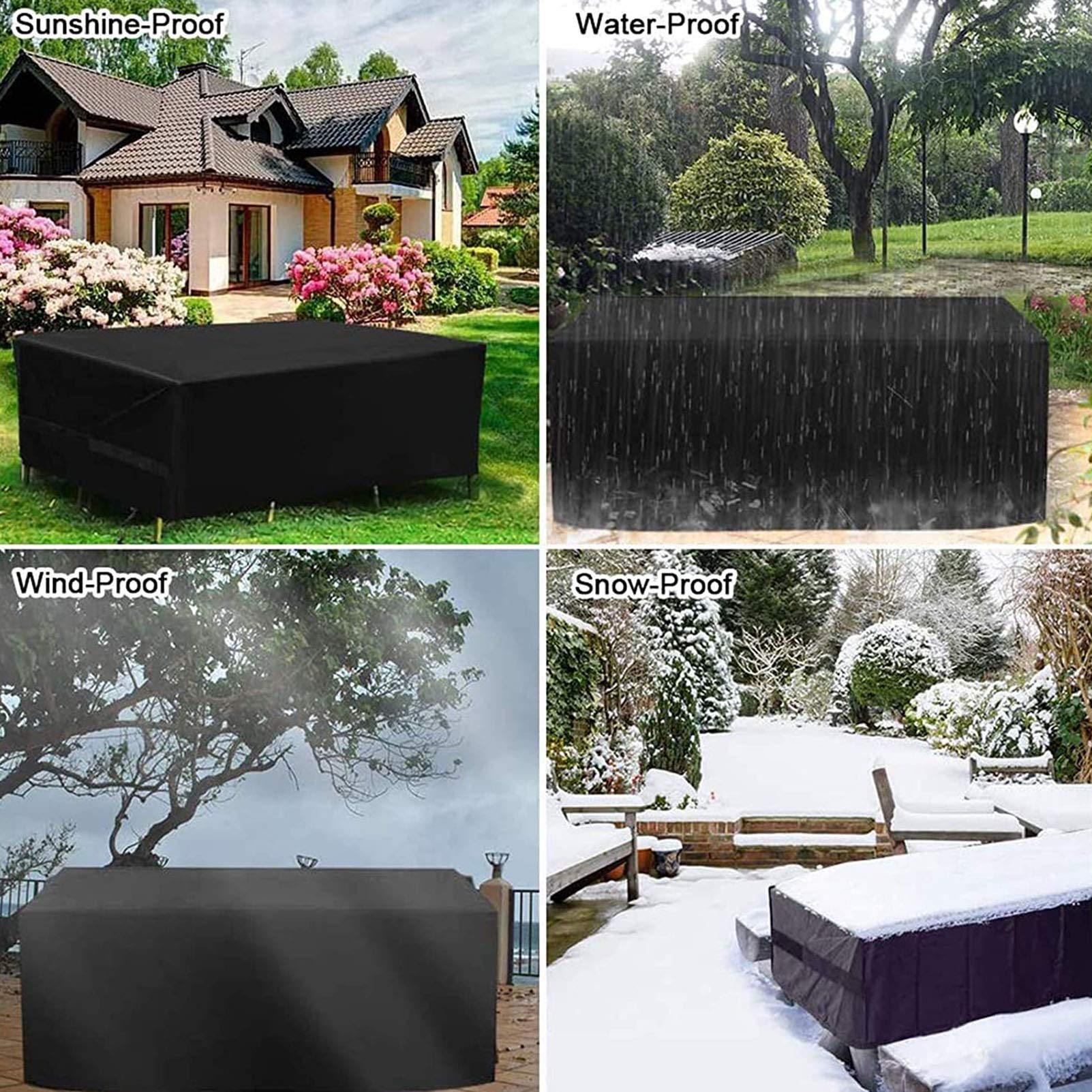 Fodere per mobili da Giardino Antivento 330x220x70cm, Fodere per Patio Impermeabili, Fodere per mobili da Esterno, Pioggia e Neve Antipolvere Antivento durevoli e comode