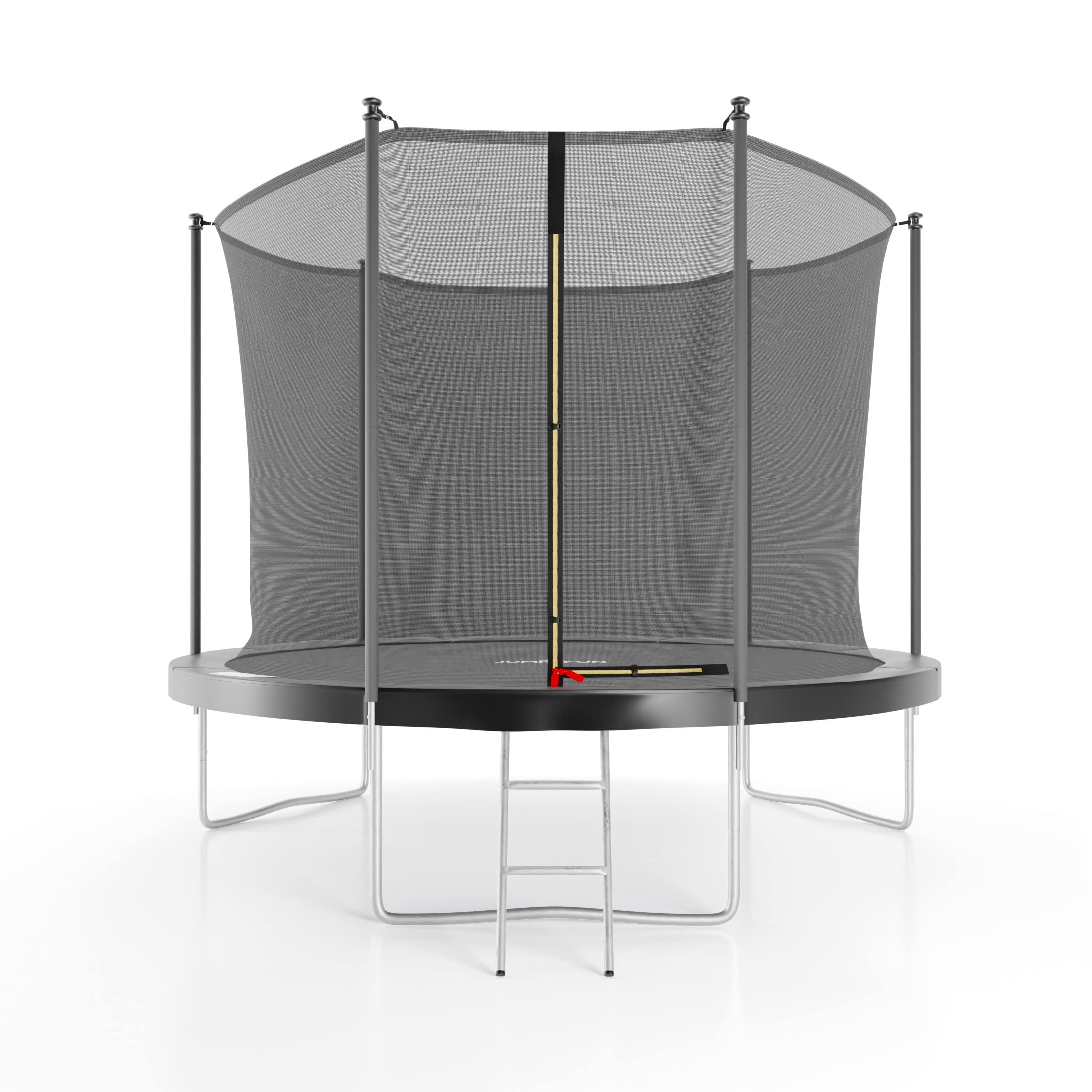 Trampoline de Jardin ø 305cm - 10FT - Filet intérieur, Matelas de Protection et Echelle - Noir