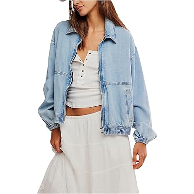 Free People Birdie Denim Jacket mockingbird