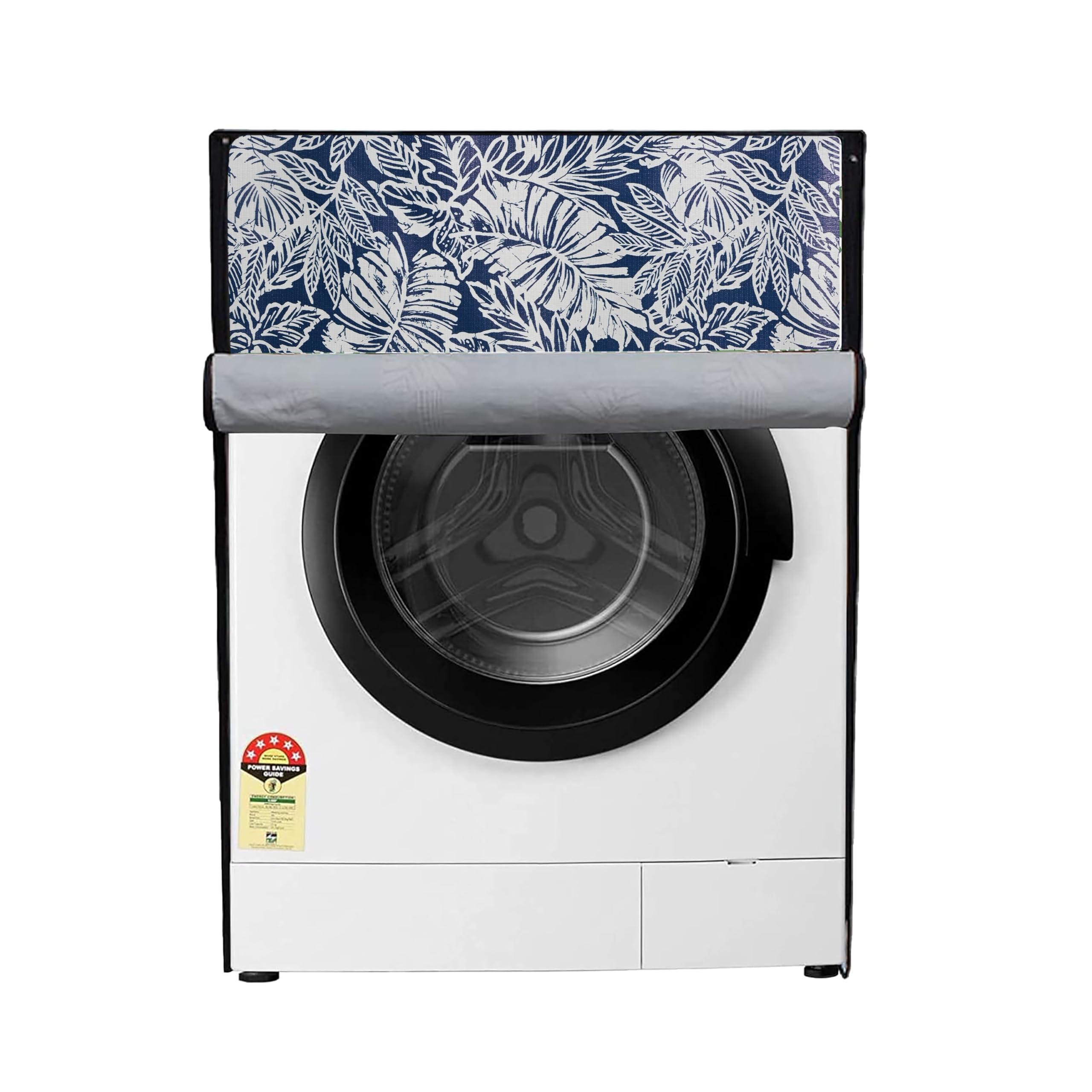 Star Weaves Waterproof Front Load Washing Machine Cover Suitable for Bosch 7.5 kg, 8 kg, 9 kg & 10 Kg (Blue Leaf)