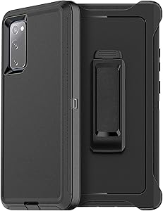 OtterBox Samsung Galaxy S20 FE 5G (FE ONLY - Not Compatible with Other Galaxy S20 Models) Defender Series Case - Black, Rugged & Durable, with Port Protection, Includes Holster Clip Kickstand