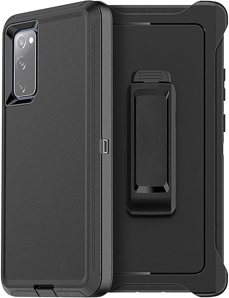 OtterBox Samsung Galaxy S20 FE 5G (FE ONLY - Not Compatible with Other Galaxy S20 Models) Defender Series Case - Black, Rugged & Durable, with Port Protection, Includes Holster Clip Kickstand