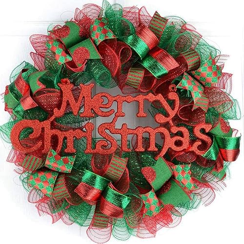 Miniatura 2 de 4 rollos de cinta de malla decorativa de Navidad para suministros de fabricación de coronas, 10 pulgadas x 30 pies, cinta metálica para hacer