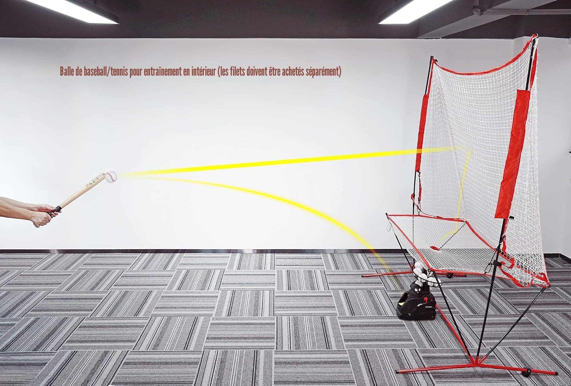 Lanceur De Balle Tennis(Peut contenir10 Balls) Machine à Tennis pour Débutants/Enfants/Entraîneur/Maison/Terrain/Garage/Bureau,AC et Batterie&Câble USB
