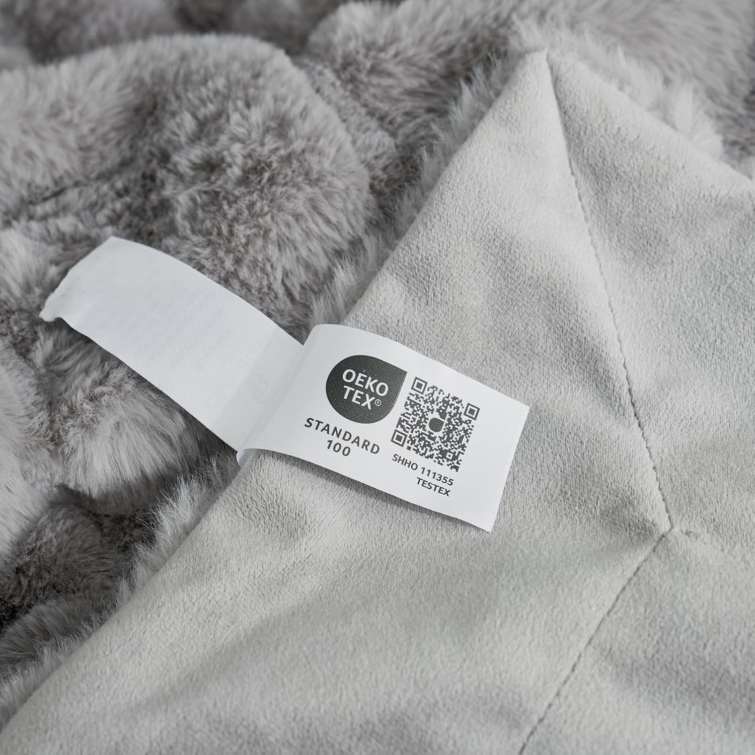 Cozy Bliss Deluxe Sheared Rabbit Faux Fur Throw Blanket, Soft Fuzzy High-Low Sculpted Plush Blanket for Couch, Cozy Home Accent, All Season Use, Grey 50"x60" - Image 7