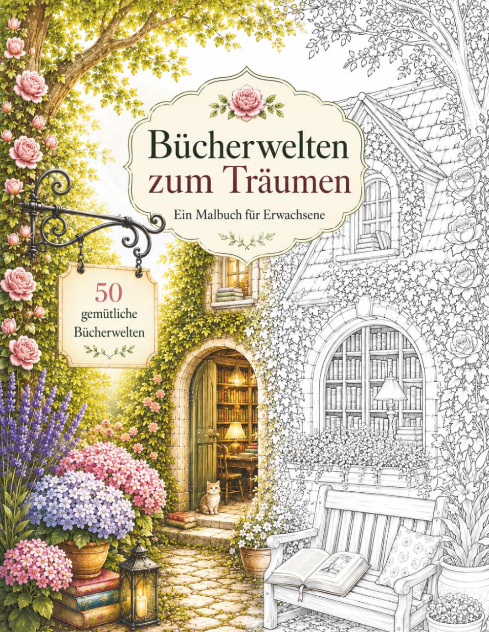 Bücherwelten zum Träumen: Malbuch für Erwachsene mit gemütlichen Buchhandlungen, historischen Bibliotheken und zauberhaften Leseorten (Die Kunst der ... zum Entspannen, Abschalten und Genießen)