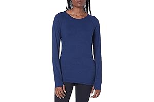 Amazon Essentials Women's Brushed Tech Stretch Long-Sleeve Crewneck Shirt: Comfort Elevated
