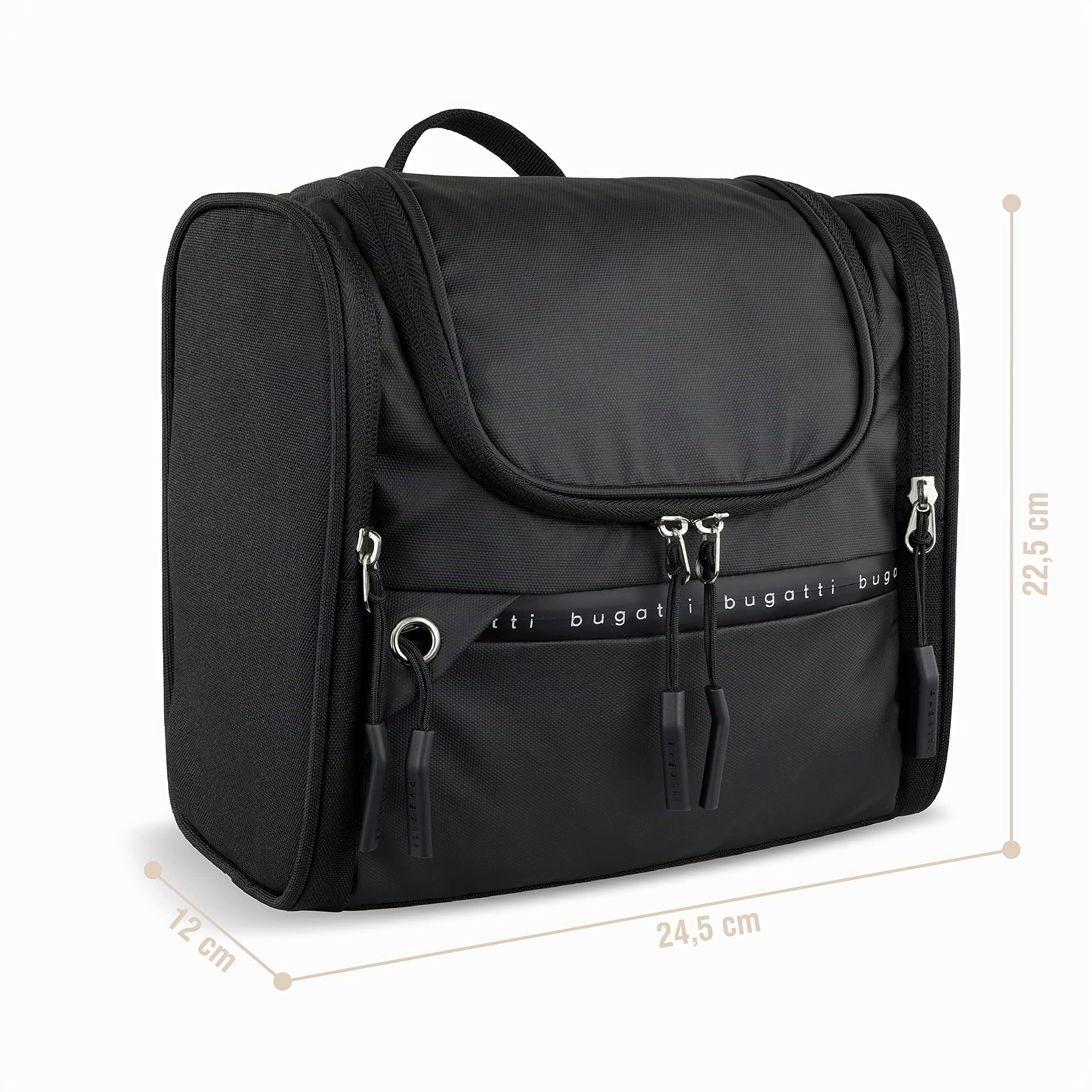 bugatti Blanc DeLight Borsa da toilette per le vacanze, in tela cerata e nylon, nero