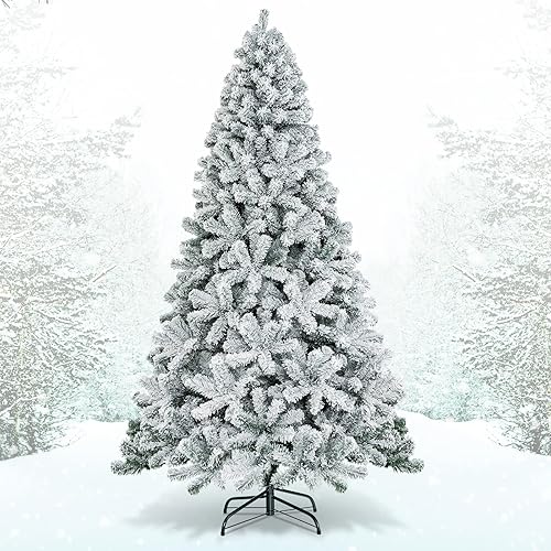 Miniatura 33 de GOFLAME Árbol de Navidad preiluminado de 6 pies, árbol de Navidad artificial con bisagras con 300 luces LED, soporte de metal, 3 minutos