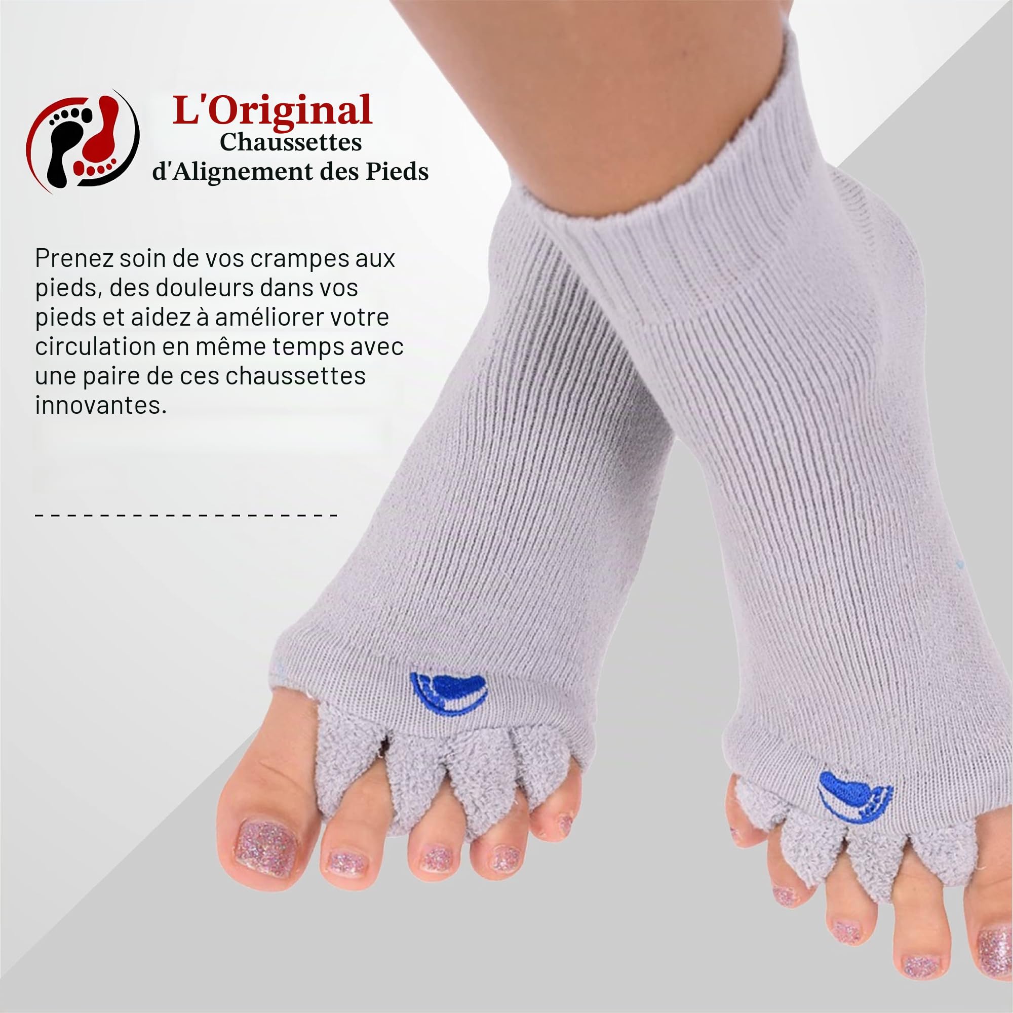My Happy Feet Light Grey Régulier Femme (lot de 2)