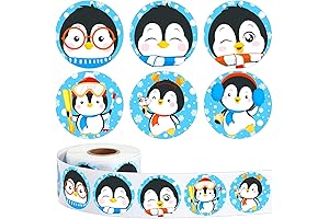 Penguin Sticker Roll With 600 Pieces - The Perfect Festive Touch