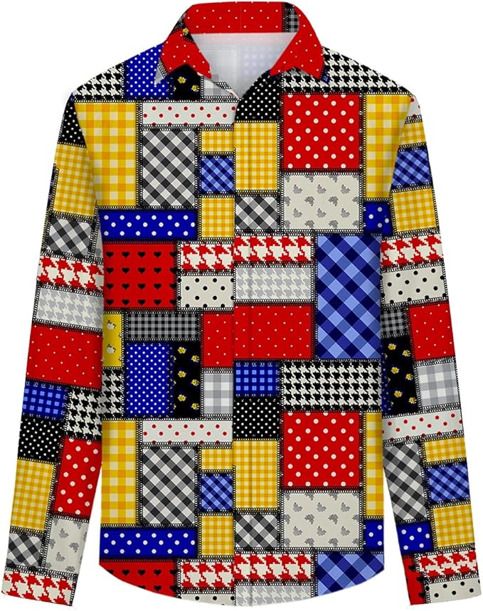 Amazon Yunclos シャツ メンズ 柄シャツ アロハシャツ 長袖 シャツメンズ アロハ ハワイアン ペイズリー柄 チャイナ風 花柄 大きいサイズ 秋 春 Tシャツ カットソー 通販