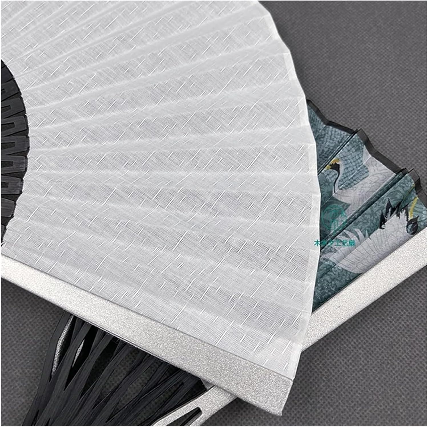 Chinese Folding Hand Fan – Aluminum Alloy Retro Crane Design, Metal-Edged Dance & Fashion Fan for Men and Women
