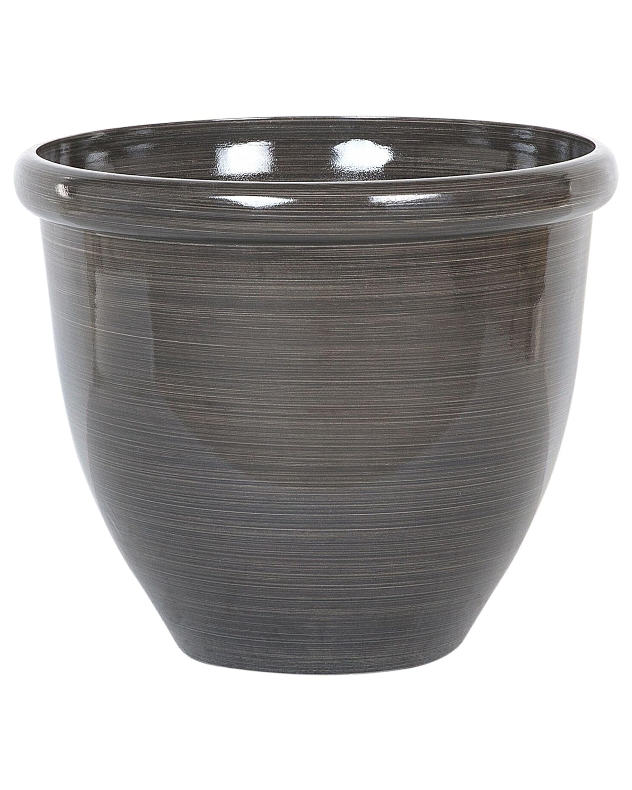 Beliani Grand Cache-Pot Rond Marron, Diamètre 44 cm en Mélange de Fibres au Design Moderne Idéal pour Intérieur et Extérieur