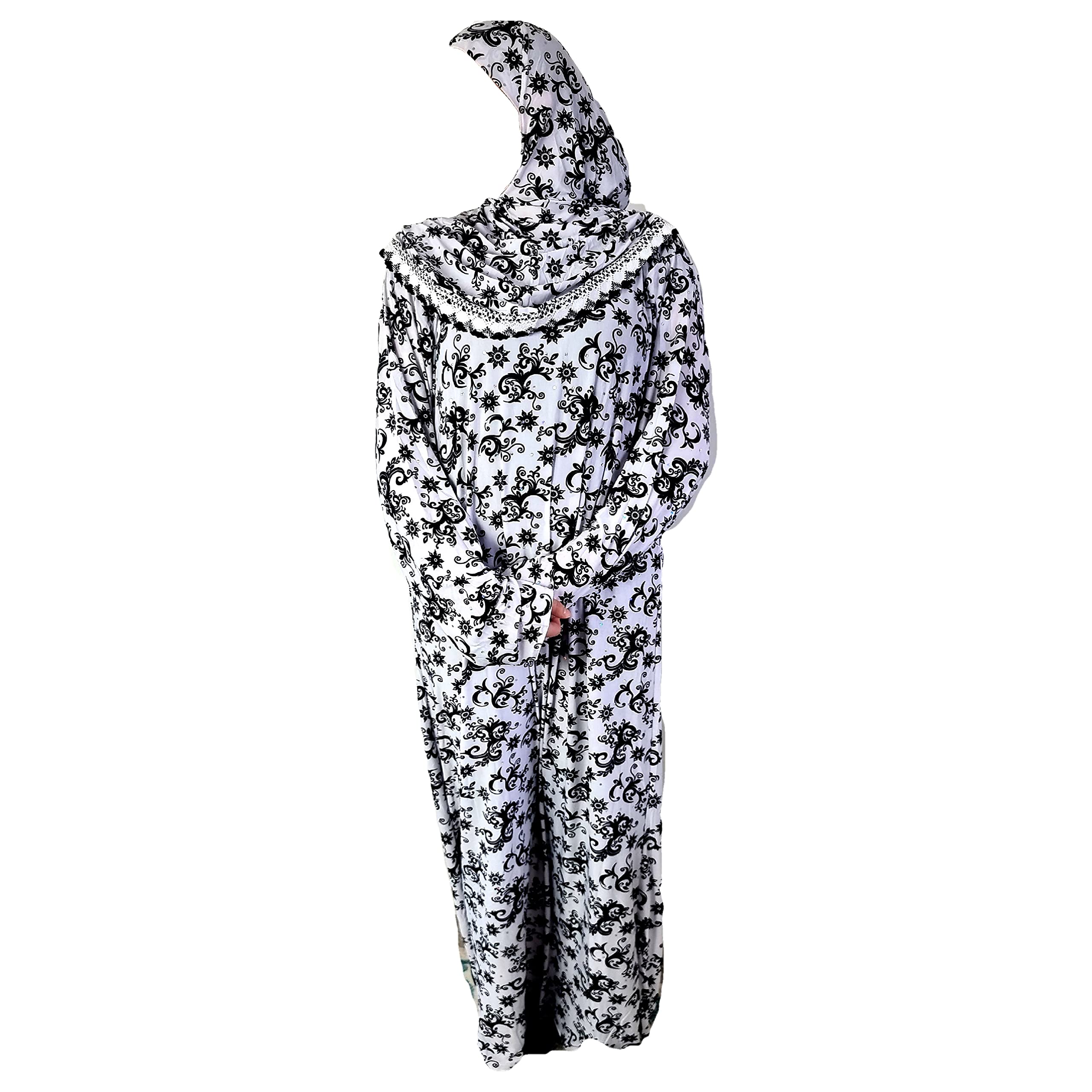 Yaqeen One Piece Islamic Prayer Dress Hijab Abaya Prayer Set Jilbab (Off White)