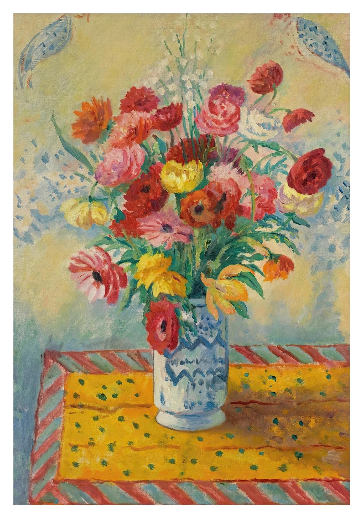 Tableau nature morte sombre bouquet fleurs affiche vintage art mural toile 30x40