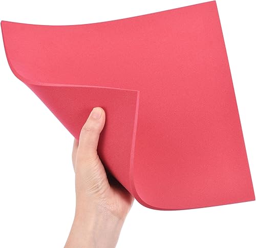 Miniatura 5 de uxcell Hojas de espuma EVA roja de 10 x 10 pulgadas, 0.197 in de grosor para manualidades, proyectos de bricolaje, 4 unidades