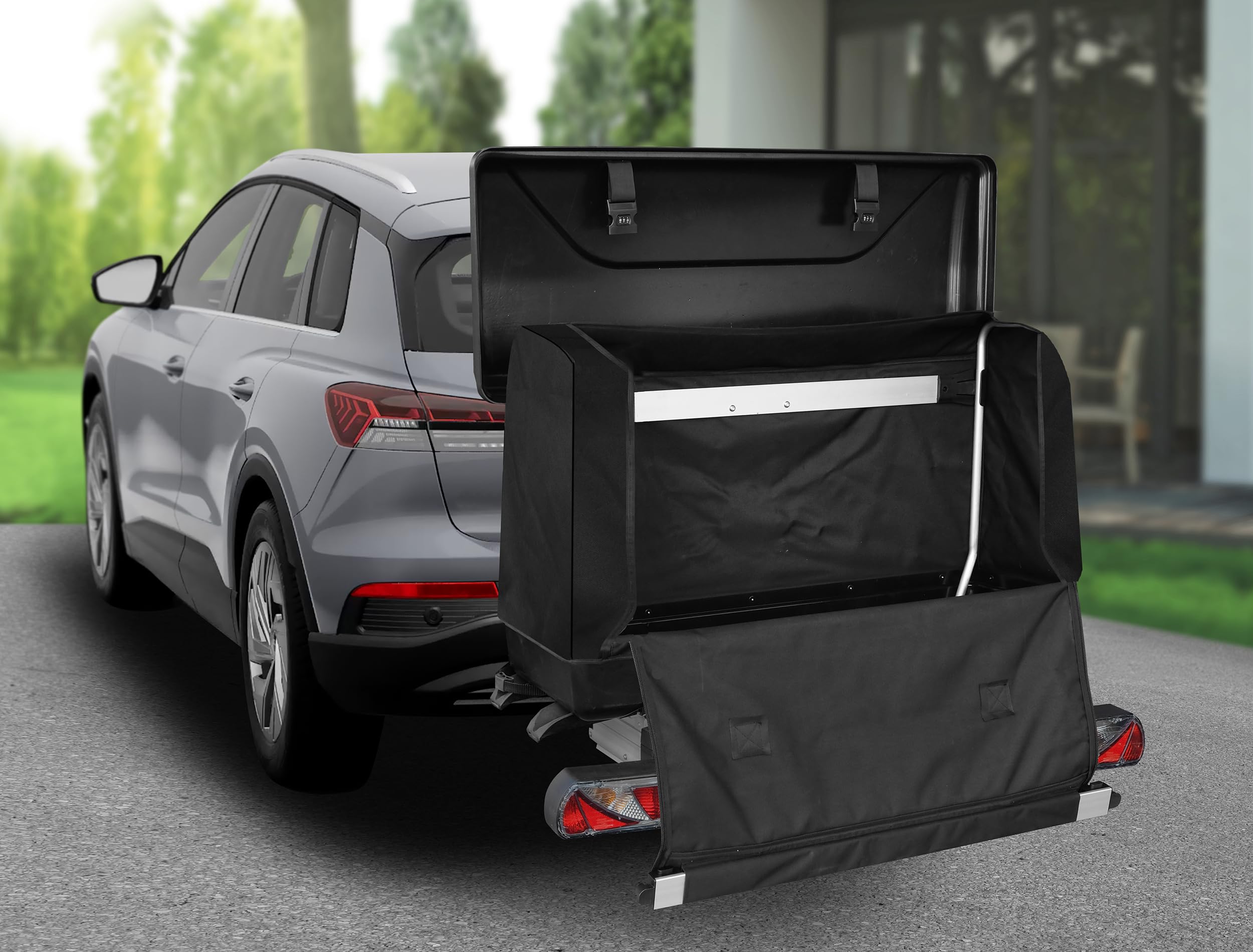EUFAB 11651 Transportbox für Fahrradträger 350 l, Schwarz