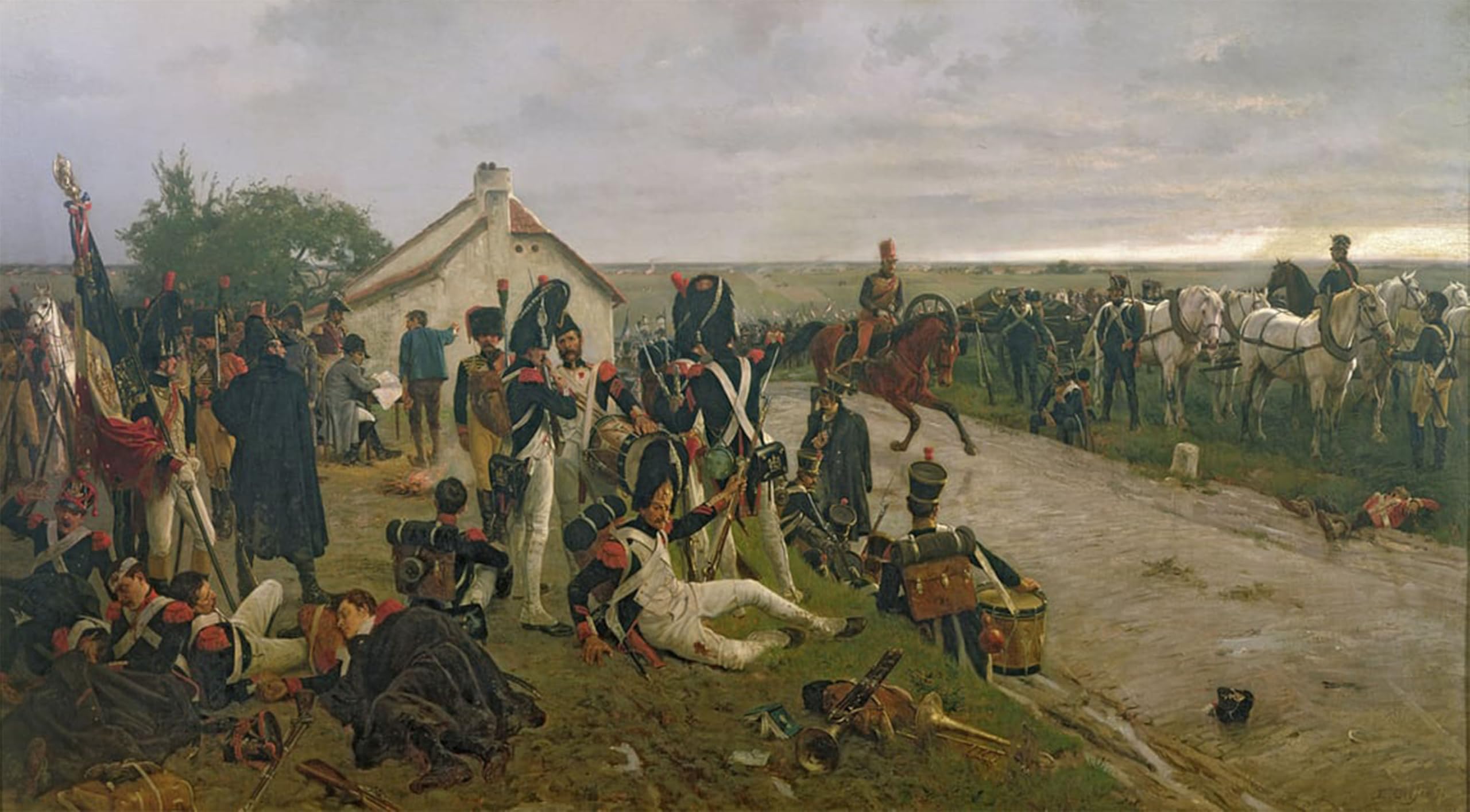 POSTERIIk Famous Print Pop Art Wall Art Graffiti the Morning of the Battle of Waterloo by Ernest Crofts Art Prints for Home Decor 60x90cm