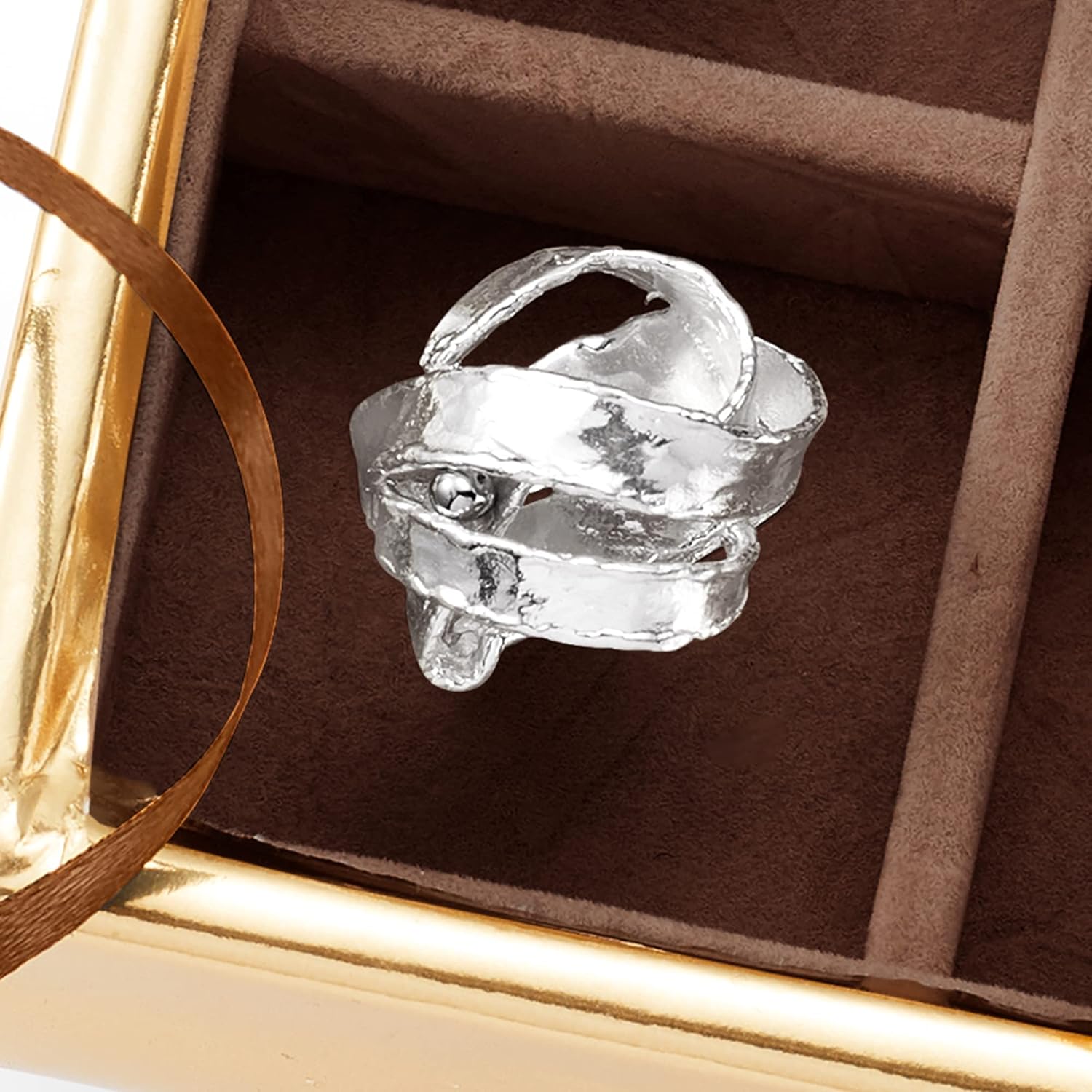 Ross-Simons Sterling Silver Hammered Knot Ring - Image 5