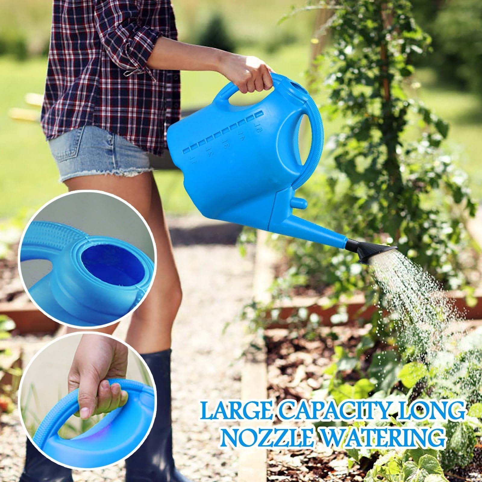 Konewka ogrodowa Odłączana konewka 5L, puszka na wodę o dużej pojemności, doniczka do podlewania roślin z długą wylewką do podlewania roślin wewnątrz i na zewnątrz Konewka(Green)