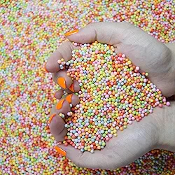 Bolas de espuma Red Series Slime Supplies contas de espuma coloridas 2-3 mm para arte infantil Slime caseiro, decorações de casamento e festa, 80.000 peças