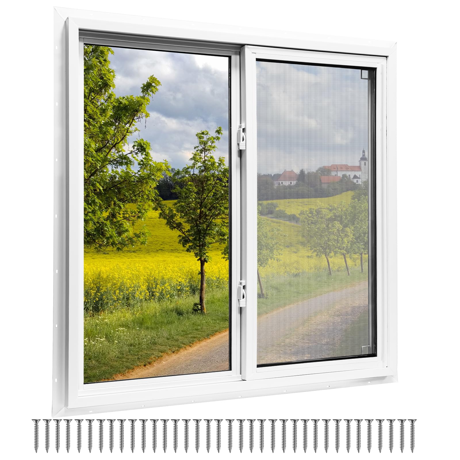 NeatiEase 48x36 Basement Window Heavy Duty Vinyl Sliding