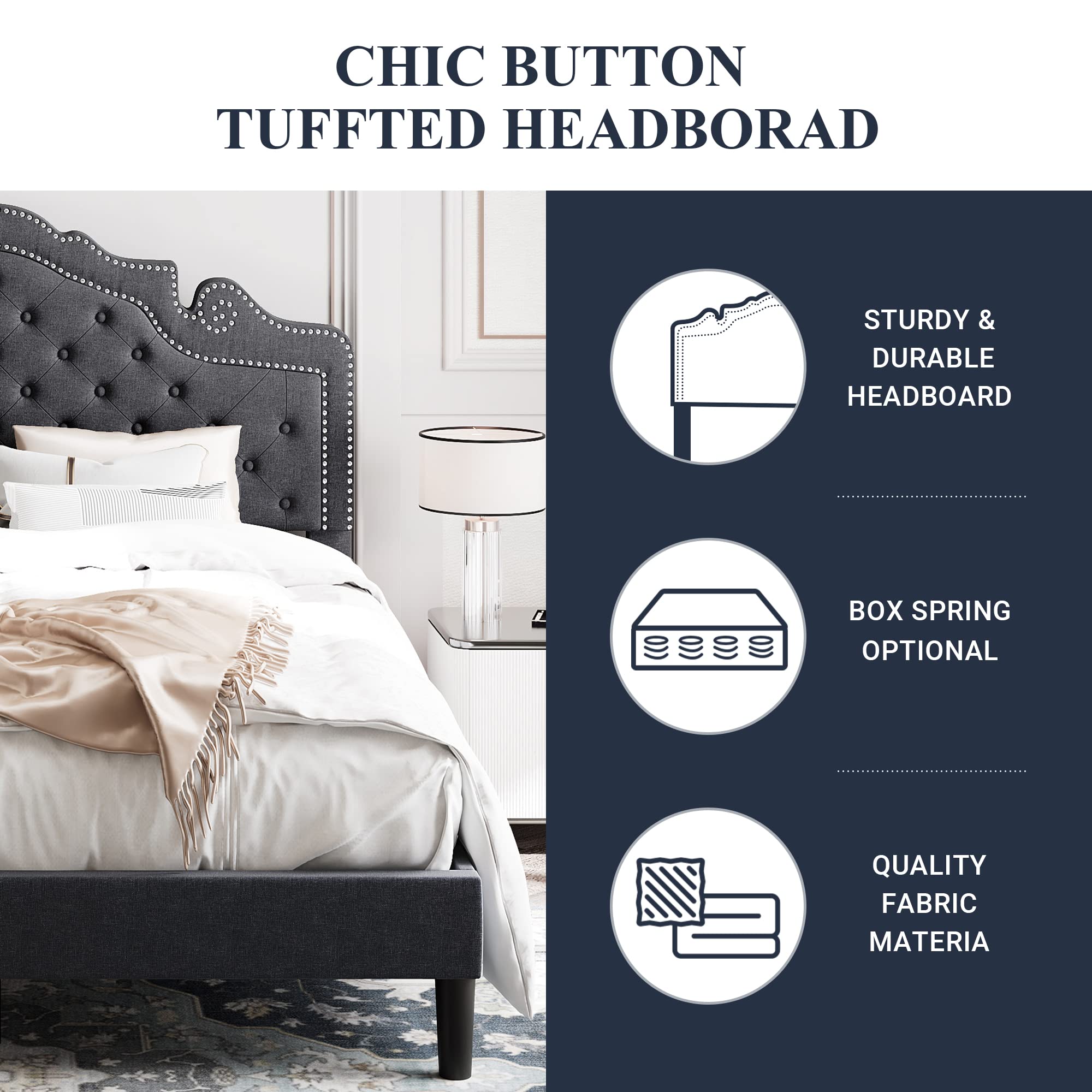 ウッドプラットフォームベッド　キングサイズ 91XVOAVzDcL._AC_UF350,