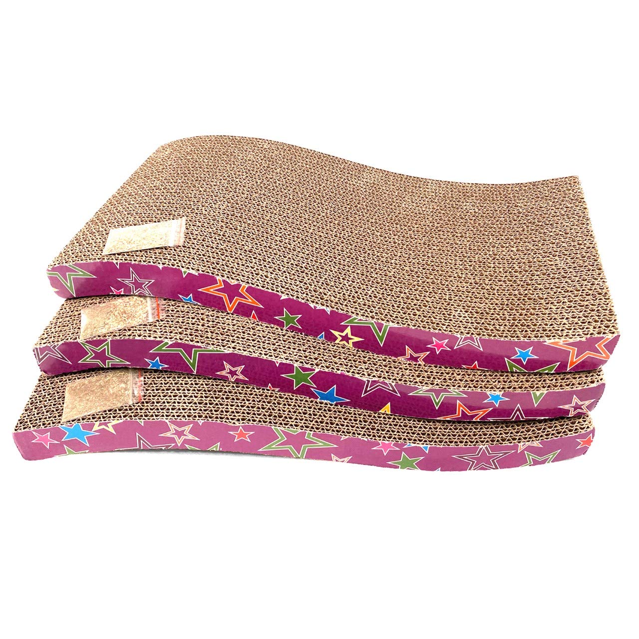 Cat Scratcher Pad with Catnip - Cat Cardboard Scratch Durable Scratching Pad Reversible (Wave 3 Units) (B08RXJV6T1) Amazon Price History, Amazon Price Tracker