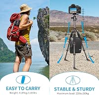 Koolehaoda Alumínium Mini Állvány DSLR Kamerákhoz - 63 cm, Narancssárga, 360° Gömbfejjel, 10 kg Teherbírás, Hordozható Utazó Tripod Videókam 7