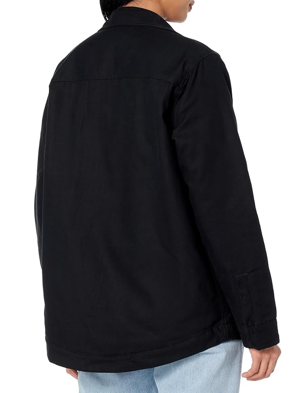 Women's Duck High Pile Fleece Lined Chore Coat, BLACK, S by Dickies - Image 2