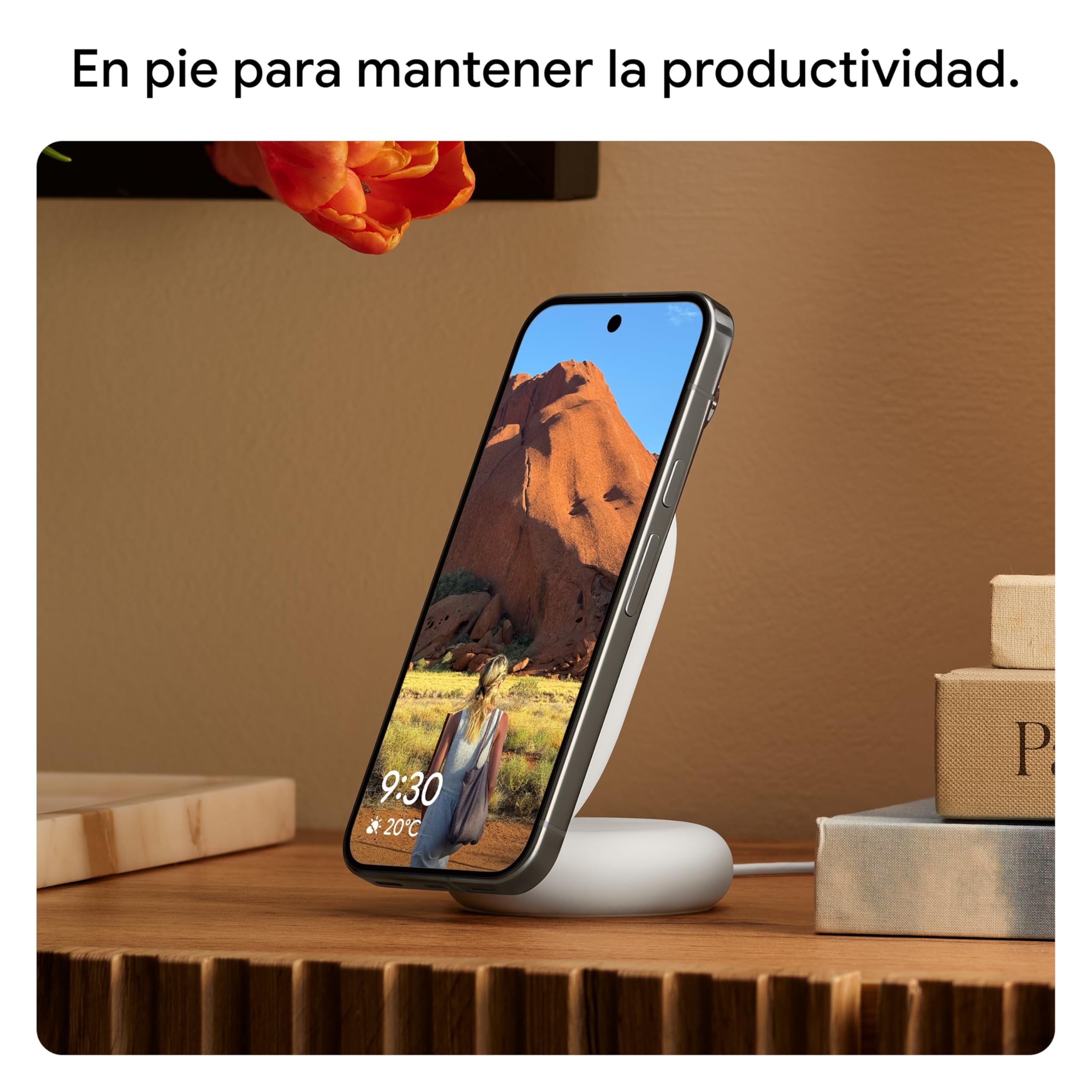 Google Cargador Pixelsnap con Soporte: Cargador inalámbrico Qi2 de 25 W y Soporte (Creado por Google)