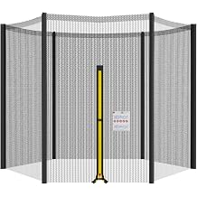 Cliselda Safety Net for Trampoline 244 305 366 397 423 cm Garden Trampoline Replacement Net for 6 8 Poles Trampoline Accessories Safety Net with Zip UV-Resistant