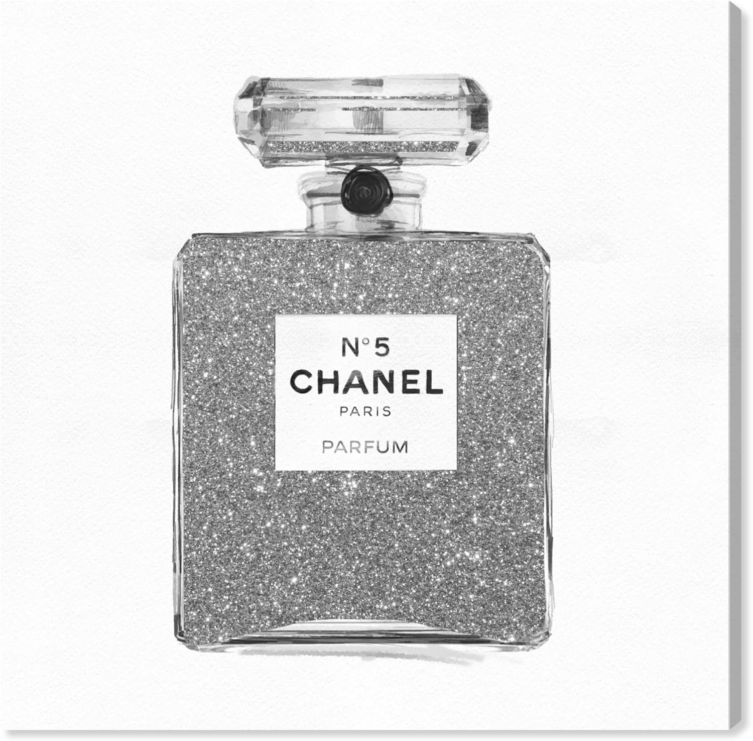 Oliver Gal Silver Classic Number 5 Canvas Print Wall Art for Living Room, Bedroom, and Bathroom, 30" x 30", Gallery Wrapped