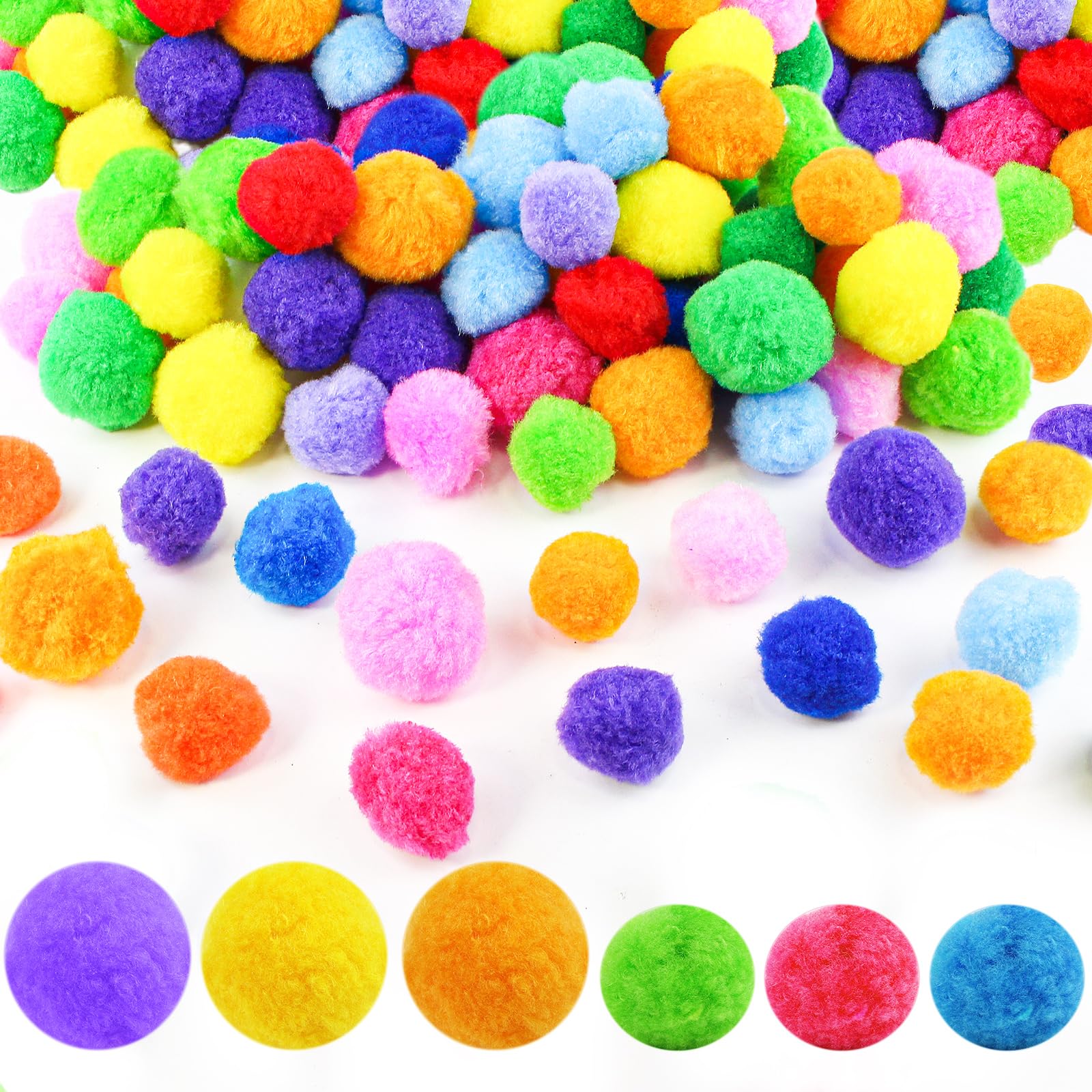 Prebarfun 100Pcs Pom Poms, 4 cm/5 cm Pompoms for Crafting