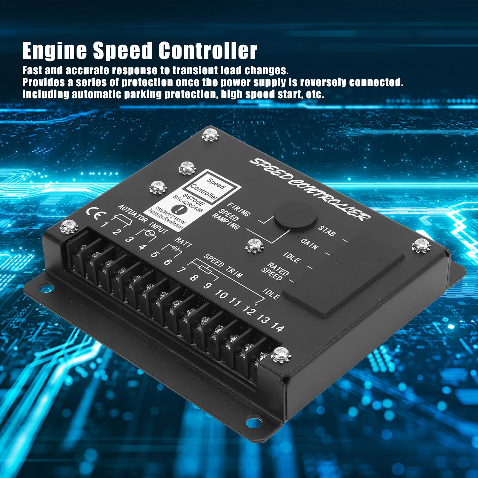 Regolatore di velocità del Motore Funzioni Multiple S6700E Risposta Rapida per Generatori Regolazione Ad Alta Precisione 12-32 V