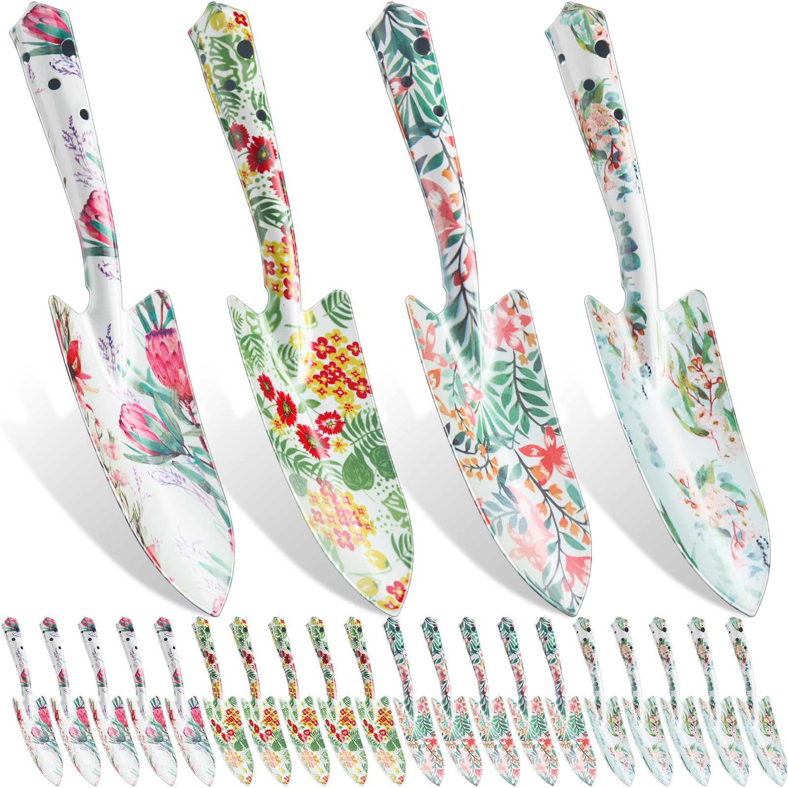 12 Pcs Floral Garden Shovels Bulk Gardening Gift, Tropical Plants