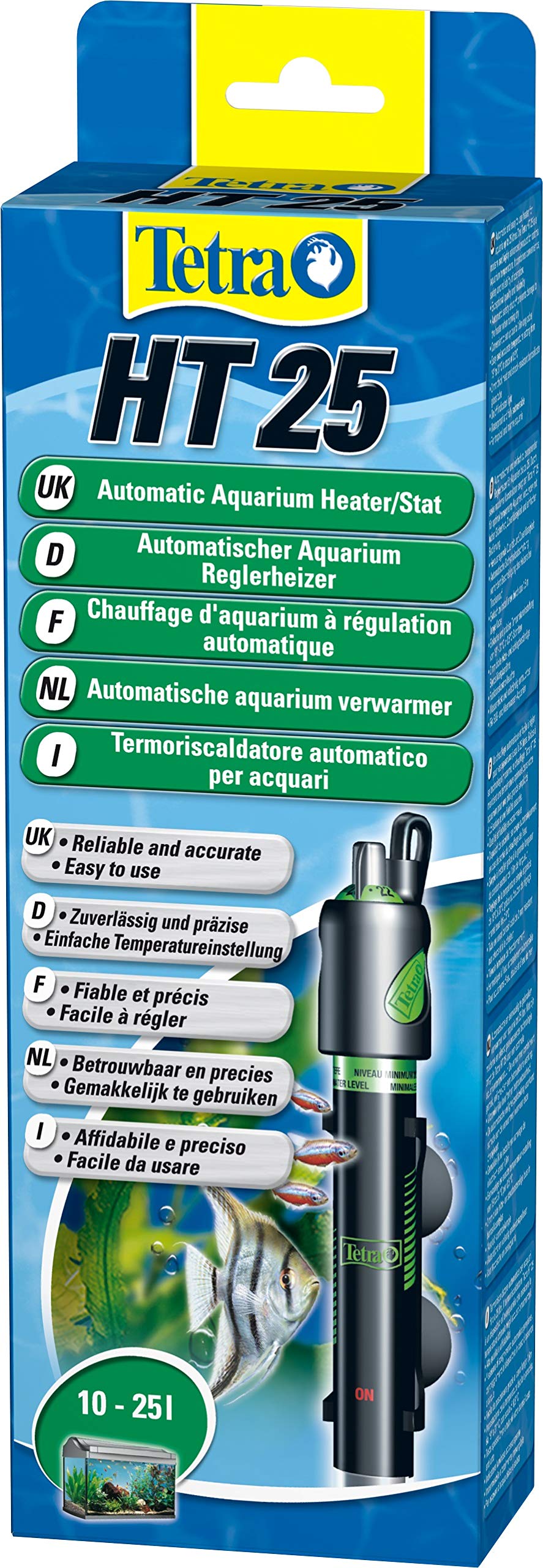 Tetra HT 25 - Potente calentador de acuario para cubrir diferentes niveles de potencia con el mando de ajuste de temperatura