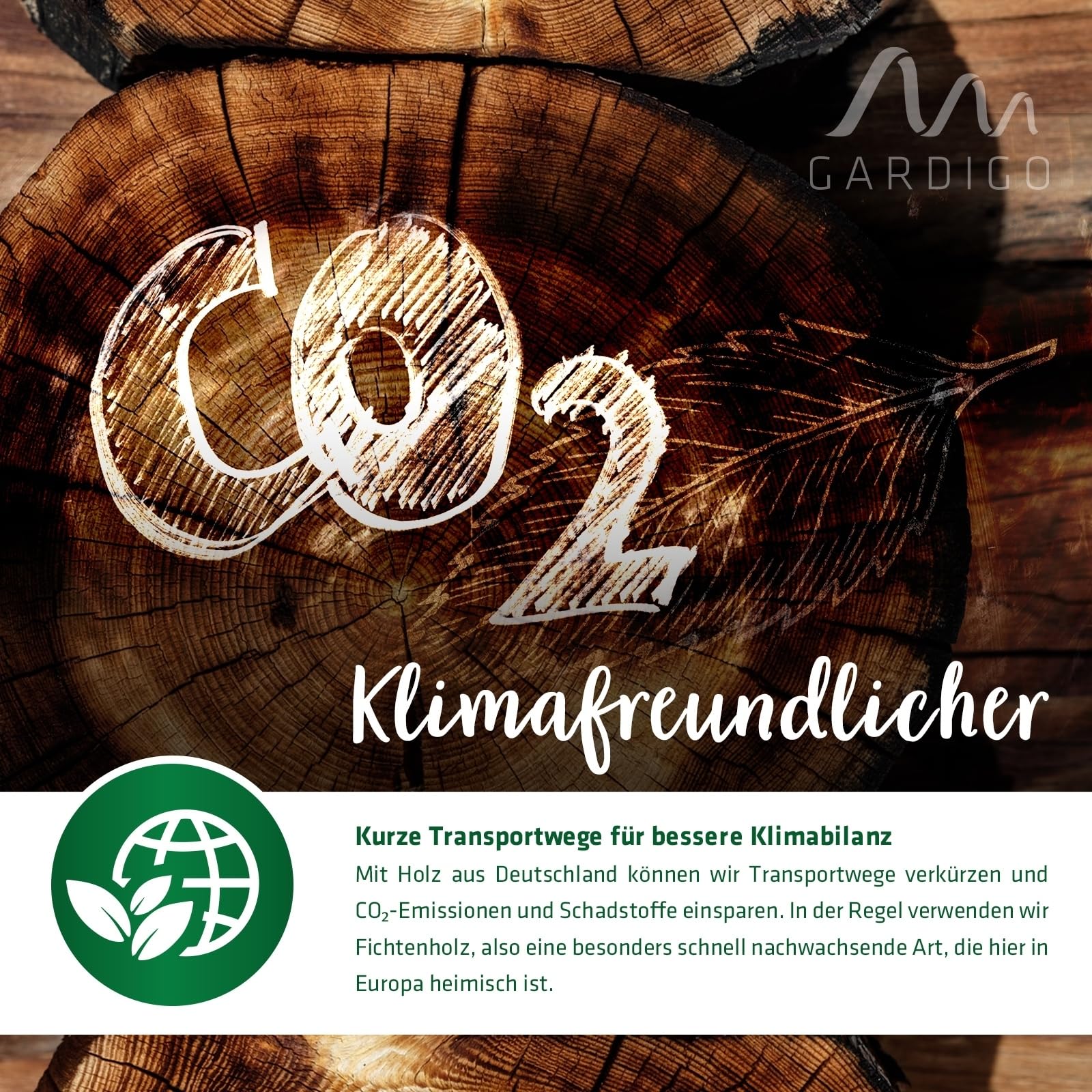 GARDIGO® Vogelfutterhaus für Körnerfutter, Äpfel und Meisenknödel I Made in Germany I Wetterfest, naturbelassen, mit Schnur zum Aufhängen im Garten
